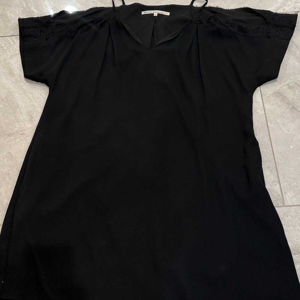 RACHEL Rachel Roy Black Lace Accent Blouse